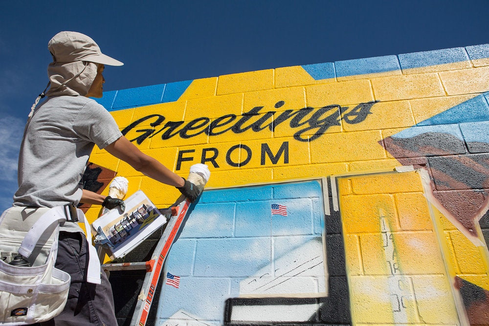 Greetings From El Paso Sign Mural Street Art Print of Etsy