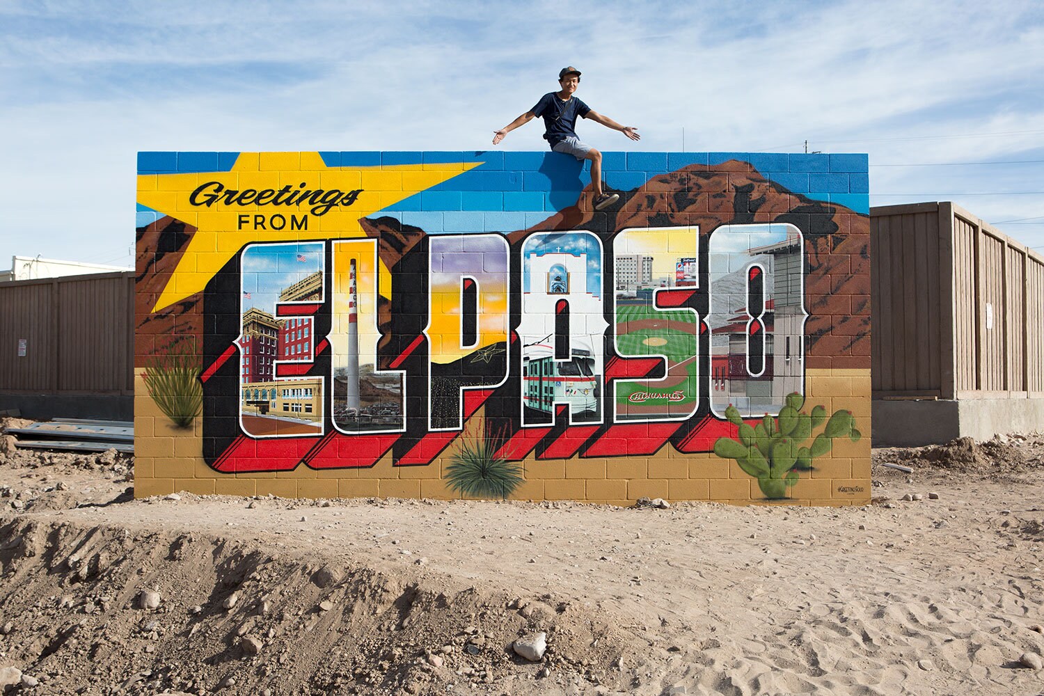 Greetings From El Paso Sign Mural Street Art Print of Etsy