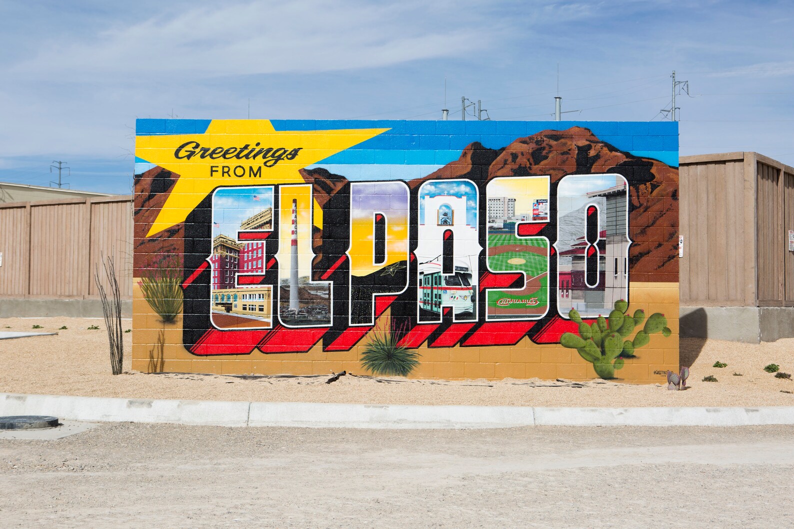 Greetings From El Paso Sign Mural Street Art Print of Etsy