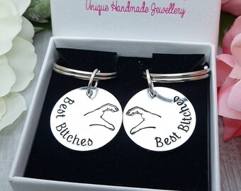 Best Friend Gifts | Funny Bestie Birthday Present Idea | Hen Do Keyrings | Best Bitches Keychains | Gift For Maid of Honour and Bridesmaid