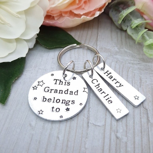 This Grandad Belongs To Keyring, Father's Day Gift For Grandpa, Personalised Gifts For The Grandchildren, Grandad Birthday Present