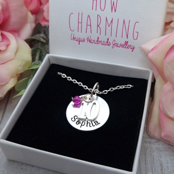 10e verjaardagscadeau, 10e verjaardag, meisjes gepersonaliseerde ketting, cadeau voor meisje, tiende verjaardag, tienermeisje, Tween cadeau, verjaardagscadeau