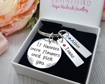 Personalised Gift For Granny | If Nannies Were Flowers Keyring | Mother's Day Gift For Grandma