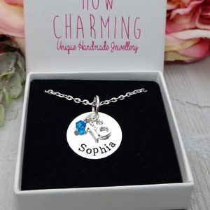 Personalised Age 18th Birthday Girls Gift Necklace With Name And Birthstone Gifts For Daughter Granddaughter Niece Jewellery 18 Year Old
