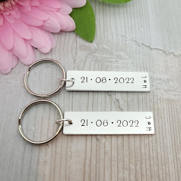 Anniversary Gift, Wedding Day Gifts, Wedding Anniversary, Gift for Husband, Present for Wife, Valentines Day Keyring, Date Keychain, Couple