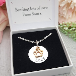 Pet Loss Necklace, Dog Memorial Gift For Friend, Personalised Cat Jewellery, Gifts For Loss Of Dog, In Loving Memory Of Pet
