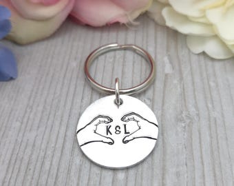 Valentines day keyring, Boyfriend Gift, Personalised Initials Couples Keyrings