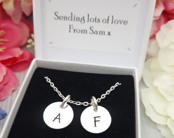 Personalised Initial Necklace, Aluminum Letter Pendant, Family Name Gift