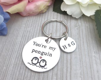 You're My Penguin Valentine's Day Gift, Personalised Keyring Girlfriend Boyfriend, Anniversary Gifts
