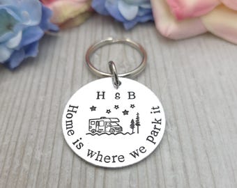 Personalised Van Life Aluminium Keyring, Travel Keychain