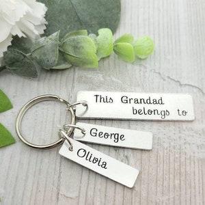 Grandad Gift, Grandpa Gift, Grandparents, Grandad Birthday Gift, Grandparent Keyring, Fathers Day Gift, This Grandad Belongs, Personalised