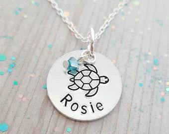 Turtle Necklace, Ocean Necklace, Turtle Gift, Turtle Gifts, Personalised Necklace, Personalized Turtle Necklace, Beach Necklace, Beach Gift