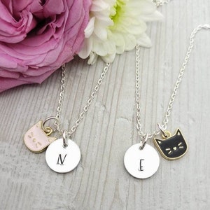Collar para niña, collar de gato, joyería de gato, regalos para mejores amigas, collar personalizado, regalo para hija, regalo conmemorativo de gato, regalo para sobrina, amante de los gatos