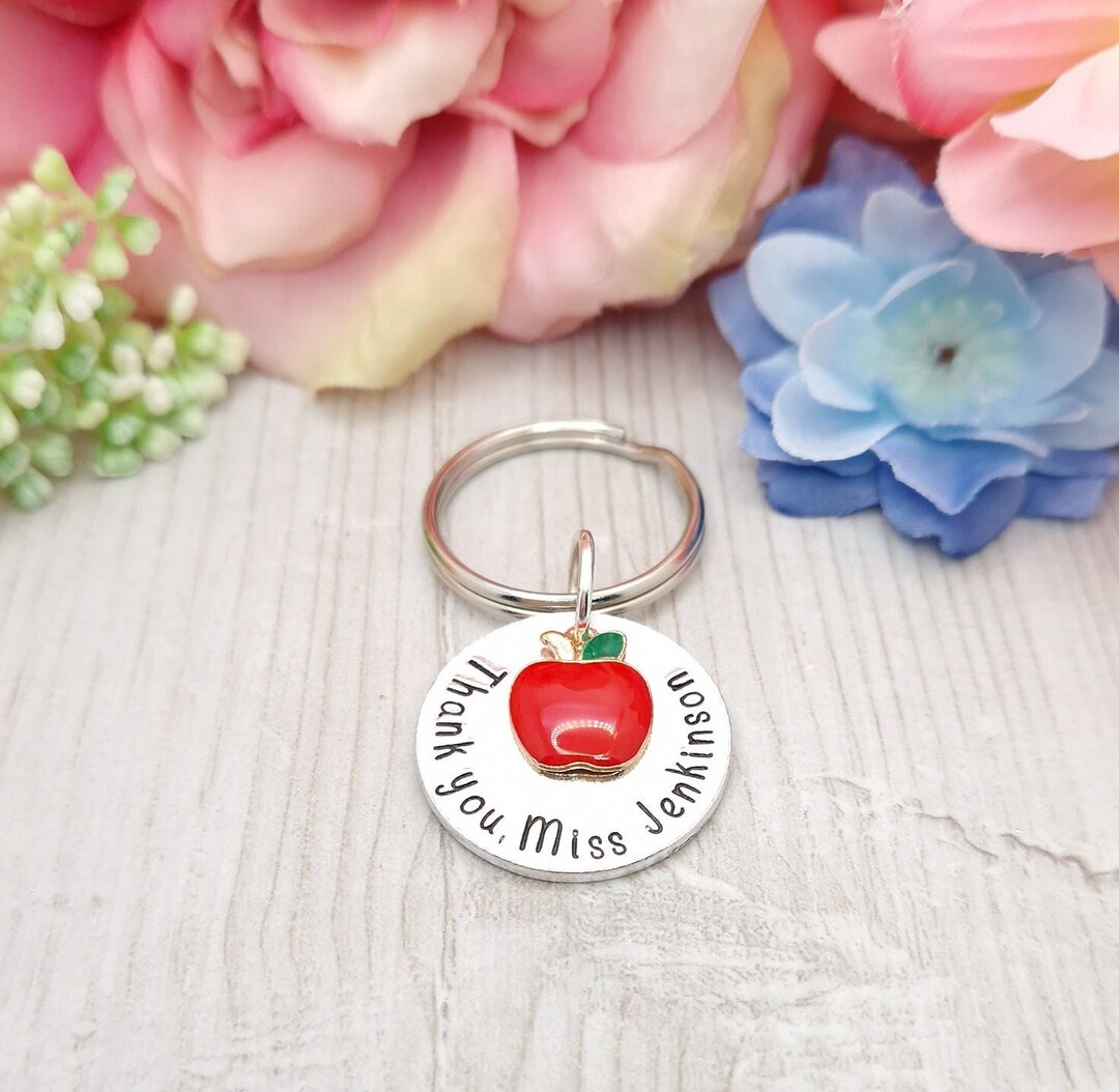 End of Year Personalised Gift for Teacher, Thank You Teacher Keyring ...