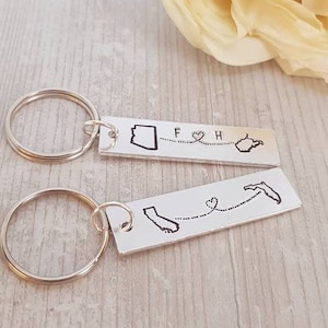 Long distance Gift, Long Distance relationship, Long Distance Friendship, State to State Gift, Couples Gift, Travel Gift, State Keyring