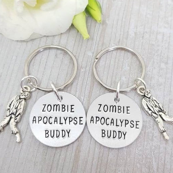 Zombie Gift, Zombie Gifts, Zombie Apocalypse Buddies, The Walking Dead, Best Friend Gift, Zombies, Zombie Keychain, Geeky Gift, Zombie Slime