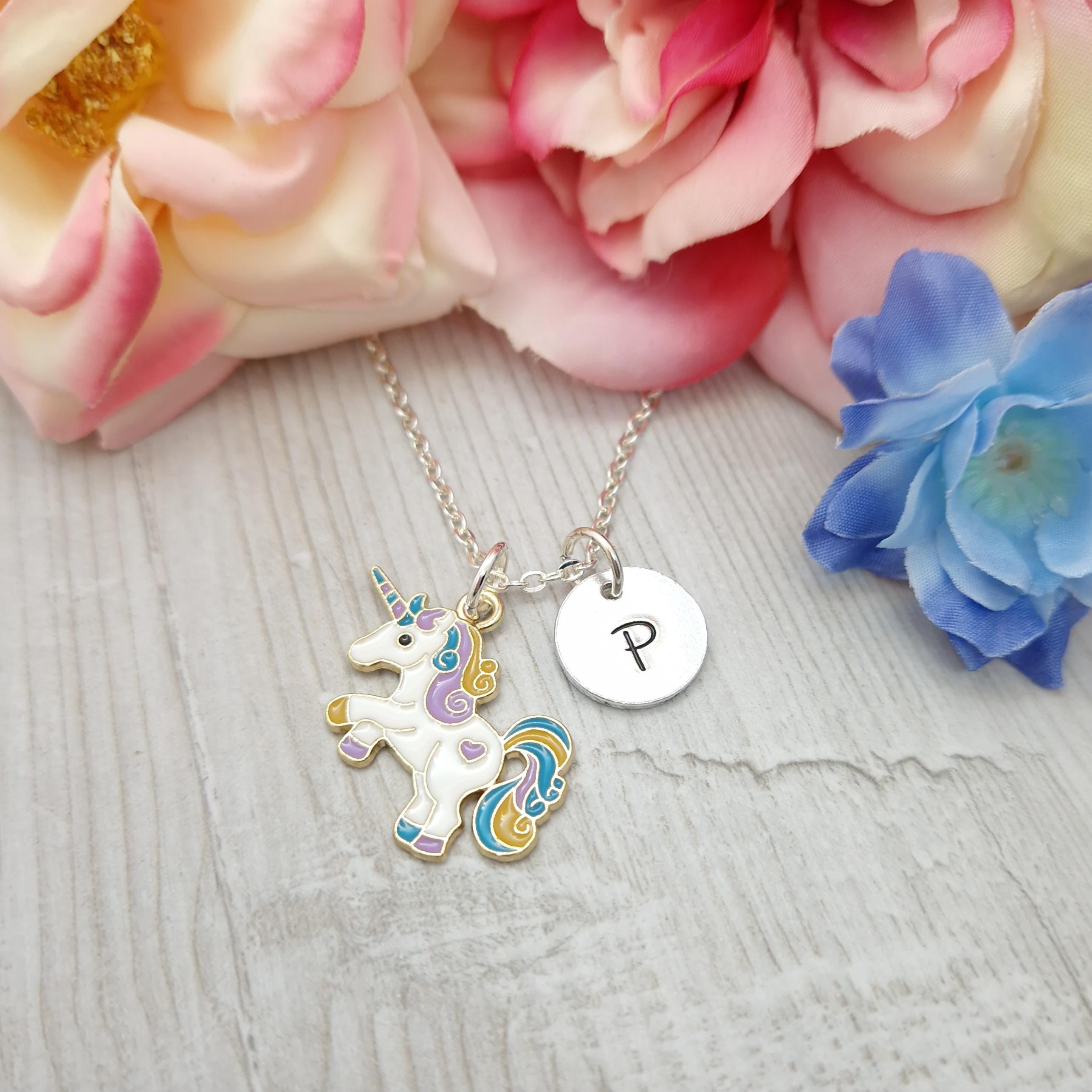 Unicorn Necklace, Letter Necklace, Unicorn Jewellery, Unicorn