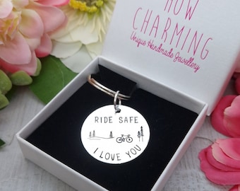 Ride Safe Gift For Cyclist Keyring For Bike Lover Fathers Day Gifts Bicycle Present Idea Husband Biking Keychain New Bike Enthusiast