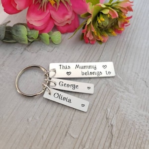 PERSONALISED THIS MUMMY BELONGS TO KEYRING WOODEN ACRYLIC GIFT - Foto 5
