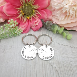 Personalised Couples Keyring, Husband Anniversary Gifts, Matching Keyrings For Wedding Anniversary Gift, Custom Keyring Present For Wife