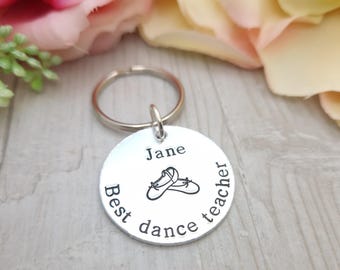 Dance Teacher Keyring Gift, Personalised Ballet Teacher Gifts, Thank You Keychain For Dance Teacher