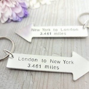 Valentines Gift, Long Distance Relationship, Long Distance Friendship, Going Away Gift, Travel Gift, Couples Keyring, Anniversary Gift image 2