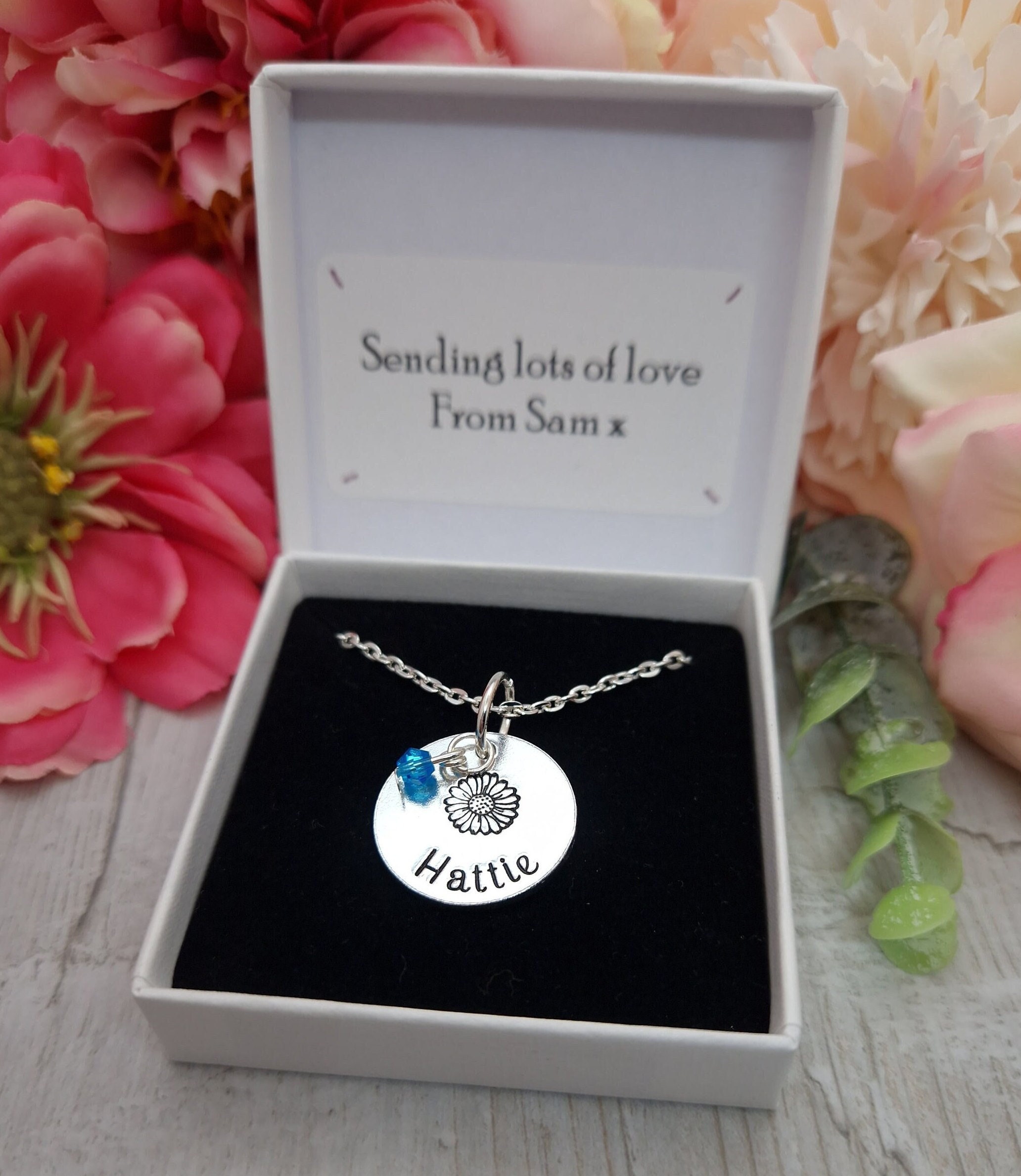 Personalised April Birth flower Necklace Birthday Gift For Girl | Birth Month Flower Jewellery For Her | Gift For New Mum | April Birthday