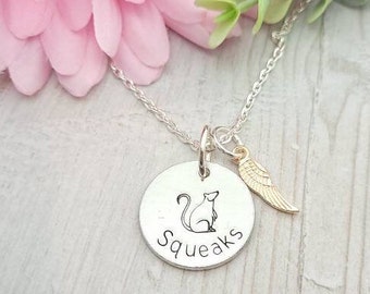 Personalised Rat Necklace, Pet Loss Gift, Pet Memorial, Pet Necklace,  Rat memorial Gift,  Rat Necklace, Personalized Rat Gift, In memory