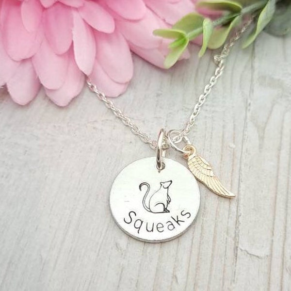 Personalised Rat Necklace, Pet Loss Gift, Pet Memorial, Pet Necklace,  Rat memorial Gift,  Rat Necklace, Personalized Rat Gift, In memory