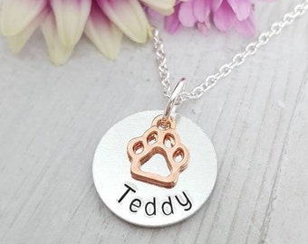 Pet Memorial Gift | Personalised Dog Memory Necklace | Cat Loss Jewellery | Personalized Pet Remembrance Gifts | Custom Paw Print Present