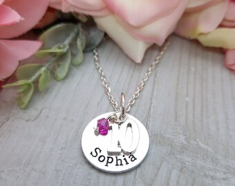 Collar personalizado para niñas que cumplen 10 años, con nombre y piedra de  Regalos para hija, nieta, sobrina, joyería para niñas de 10