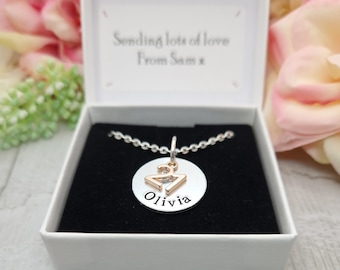 Personalised 21st Birthday Gift, Necklace with Rose Gold 21 Charm for Birthday, Special Gift For Daughter, 21 Year Niece Old Gift Idea