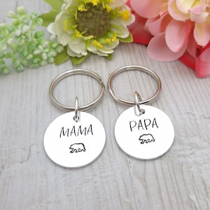 Mummy and Daddy Bear Keyrings, Mama Papa Bear Family Keychain, Mothers Day Gift For Mum, Fathers Day Gifts For Dad, Bear Family Keepsake