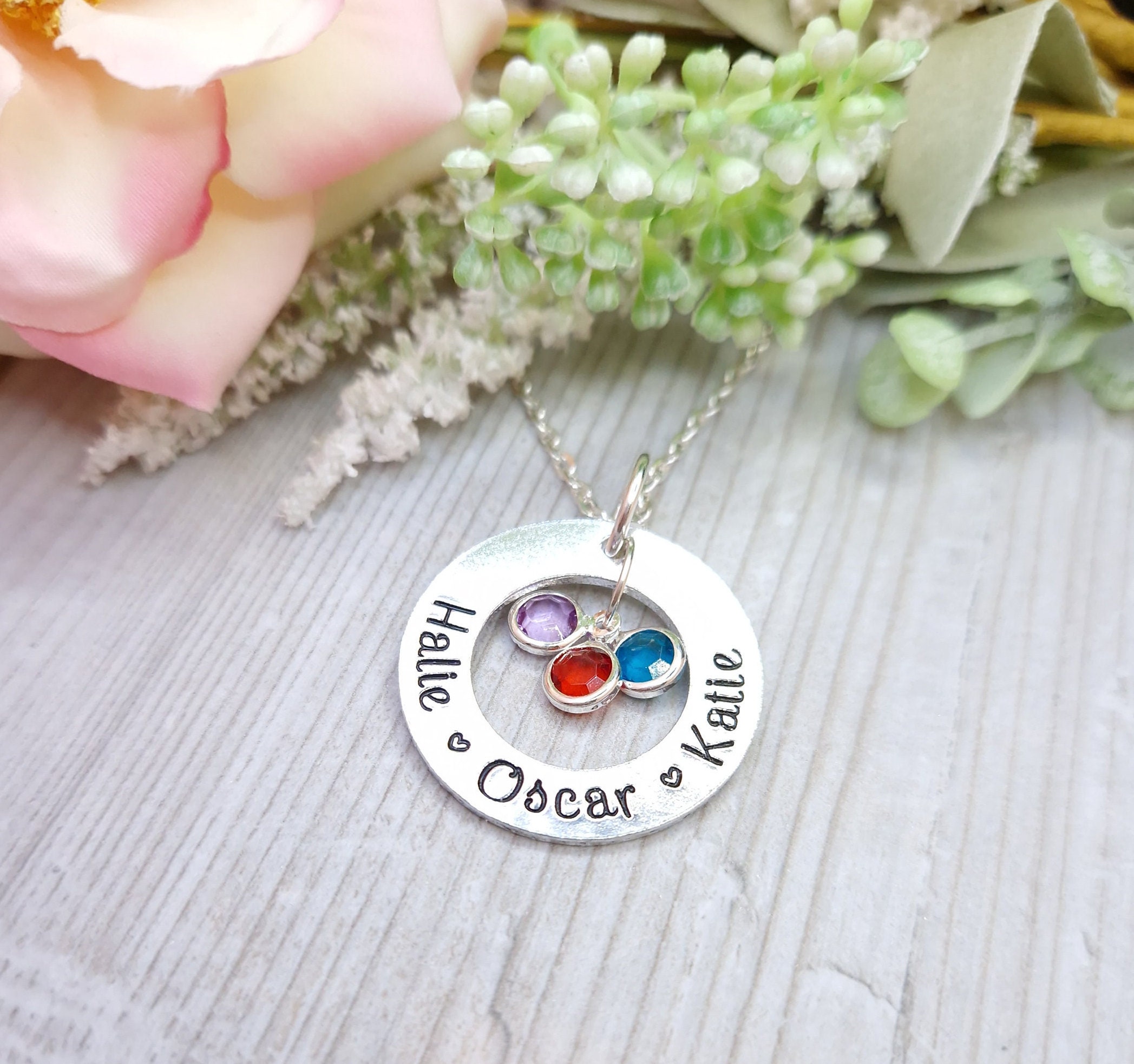 Personalised Birthstone Necklace For Mum |