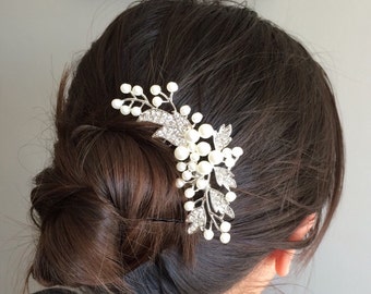 Wedding hair comb, Pearl bridal hair comb, bridal hair accessories, wedding hair accessories, crystal hair comb, vintage comb,bridal jewelry