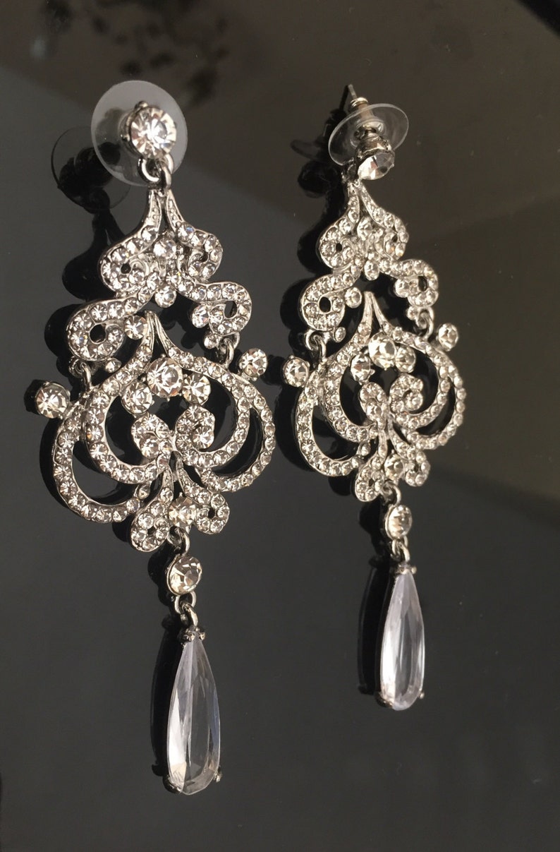Vintage Wedding Jewelry chandeliers earrings Crystal Bridal Earrings Bridal Teardrop Earrings Bridal Jewelry Drop Ear Wedding Earrings