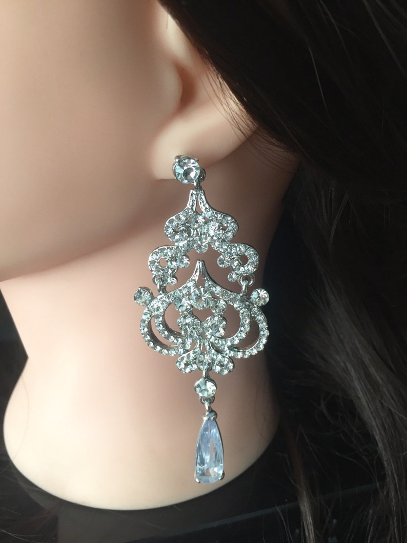 Vintage Wedding Jewelry chandeliers earrings Crystal Bridal Earrings Bridal Teardrop Earrings Bridal Jewelry Drop Ear Wedding Earrings
