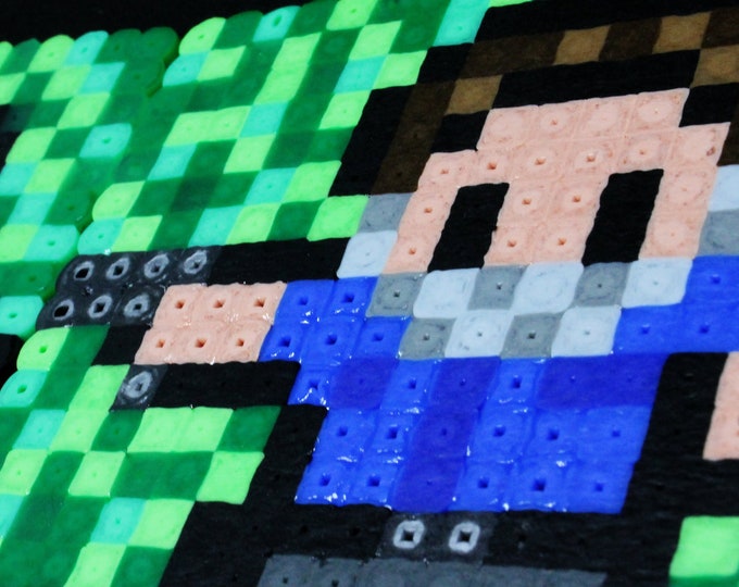 Pixel Art 2 Coasters Handmade Inspired by the walking dead one of a kind set