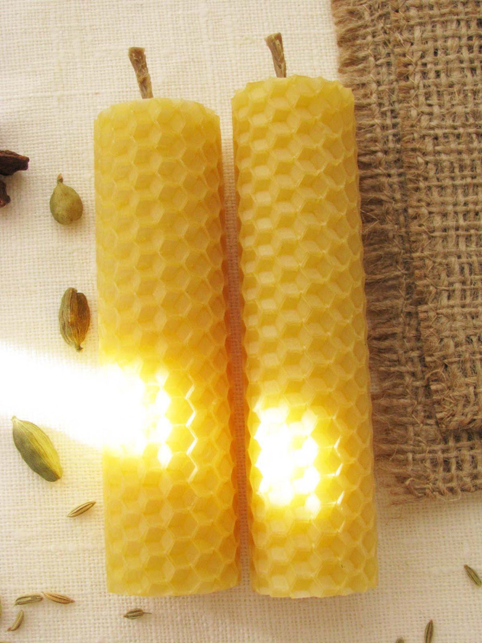 4x 1 Rolled Candles Plain Beeswax Etsy
