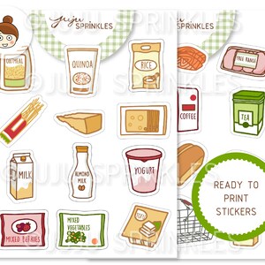 Grocery Shopping Clipart Cute Vegetable Illustrations Produce Stickers Instant Download PNG image 4