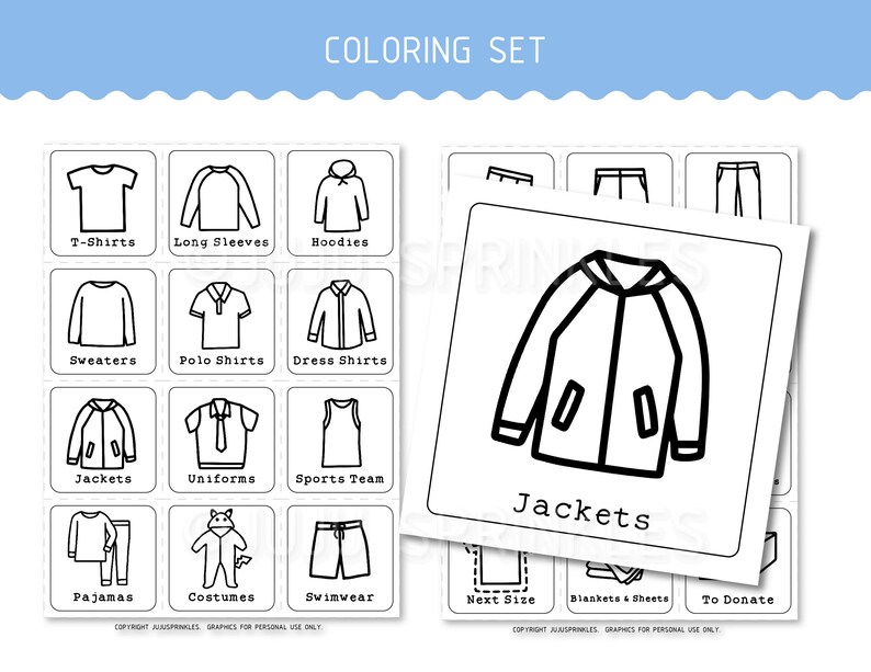 Kids Clothes Organizers | Kids Clothing Labels | Printable Children ...