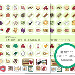 Healthy Food Clipart Cute Food Illustrations Lunchbox Food Stickers Instant Download PNG image 3