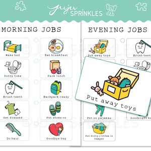 Kids Chore Chart Printable | Kids Routine Chart | Children Chore Chart | Kids Chore Cards | Daily Routine Chart