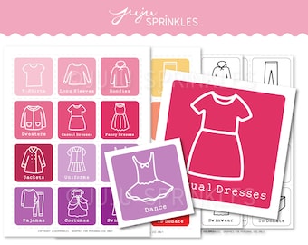 Kids Clothes Organizers | Kids Clothing Labels | Printable Children Clothing Labels | Girl Clothing Labels