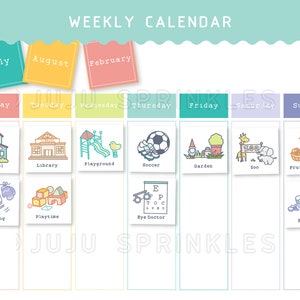 Printable Weekly Visual Calendar | Kids Weekly Calendar I Printable ...
