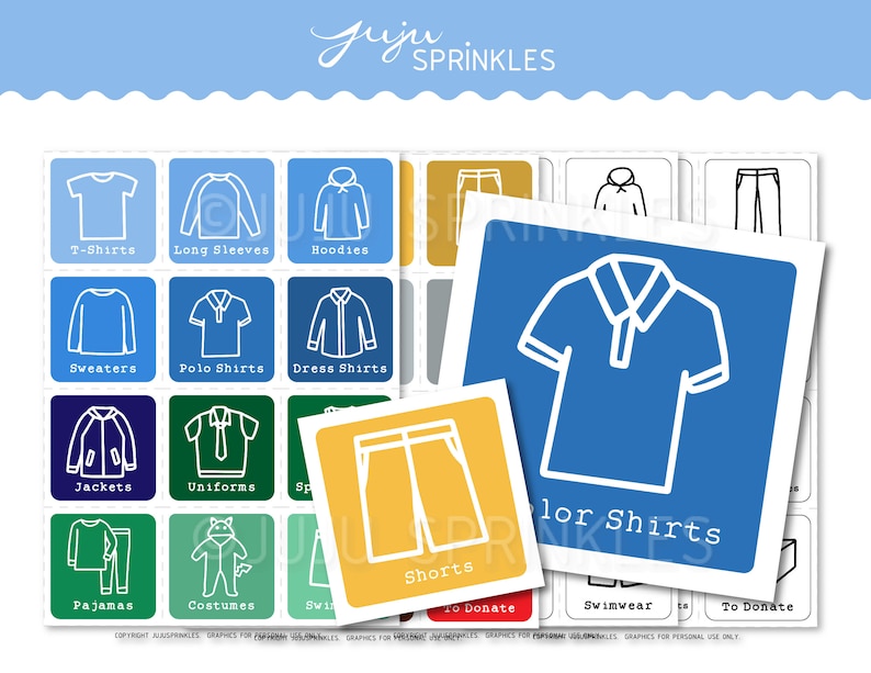 Kids Clothes Organizers Kids Clothing Labels Printable Etsy UK