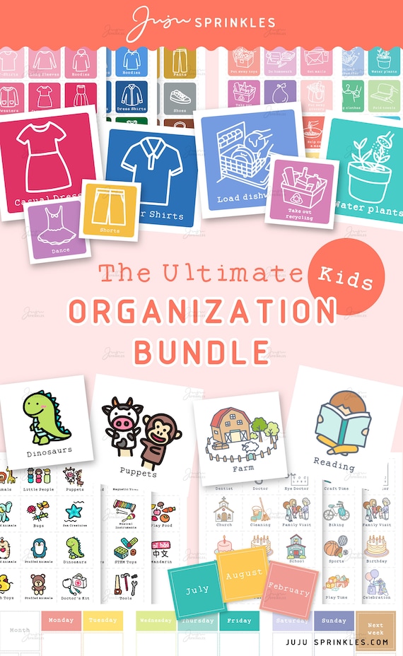 Ultimate Kids Organization Bundle Kids Chore Chart Labels Etsy