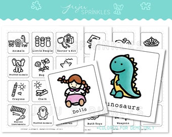 Toy Organization Labels | Printable Toy Storage Labels | Children's Room Labels | Toy Labels with Pictures