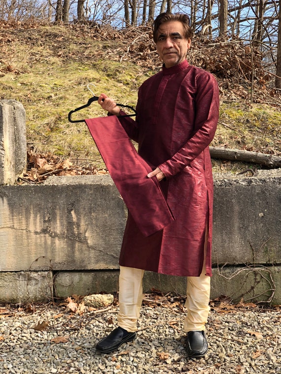 Kurta Men's Kurta Pajama Set W Pants 