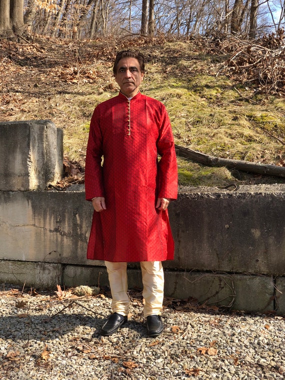Kurta Men's Kurta Pajama Set W Pants 